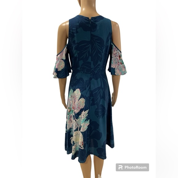 Anthropologie Maeve cold shoulder floral dress size 4 - Picture 6 of 7